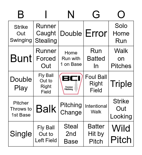 Baseball BINGO Card