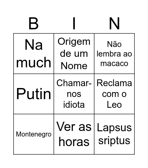 A.M.P BINGOOOO 5ºEDIÇÃO Bingo Card