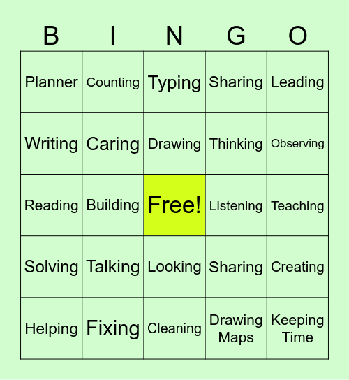 C A R E E R  S K I L L S Bingo Card