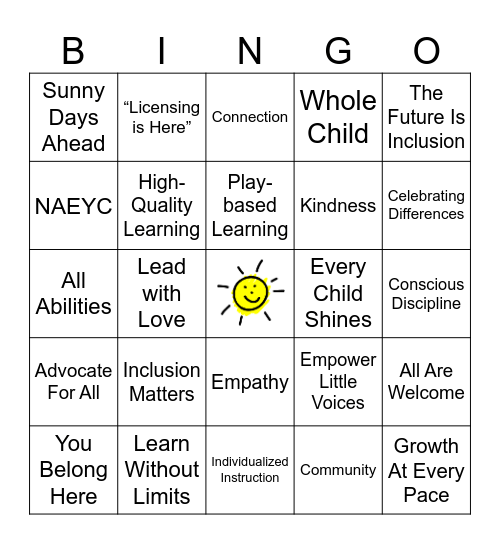 The Rise School of Austin Bingo Card