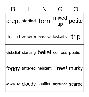 Context Clues Bingo Card