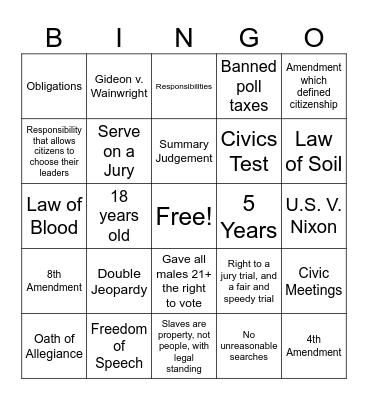 Reporting Category 2 Bingo Card