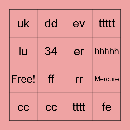 Le système solaire Bingo Card