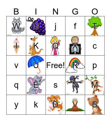 Alphabet Bingo Card