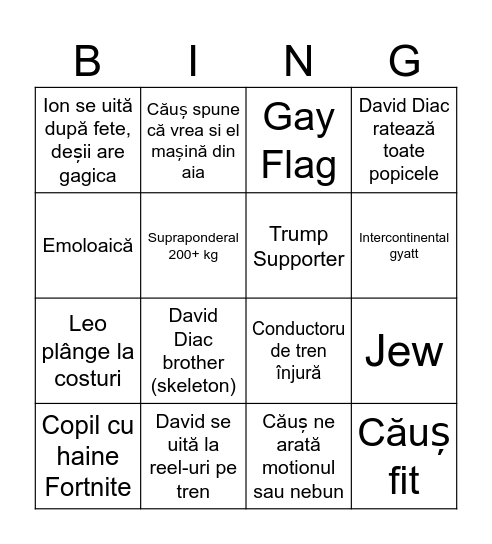 Trip to Iași Bingo Card