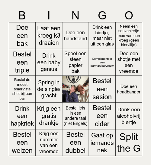 Emile & Stijn's Mega Gave Super Duper Pubcrawl Bingo Card