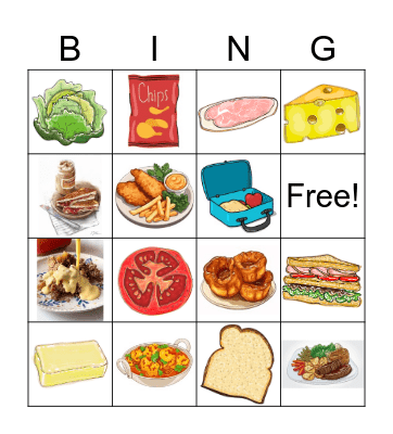 FOOD BINGO Card