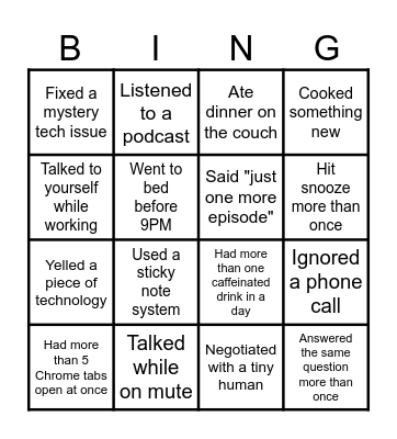 Operations Team Bingo Card