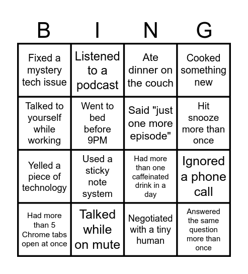 Operations Team Bingo Card
