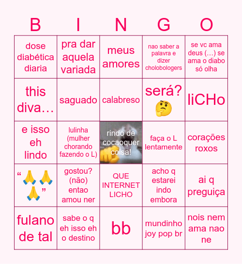 bingo da rosa 🌷 Bingo Card