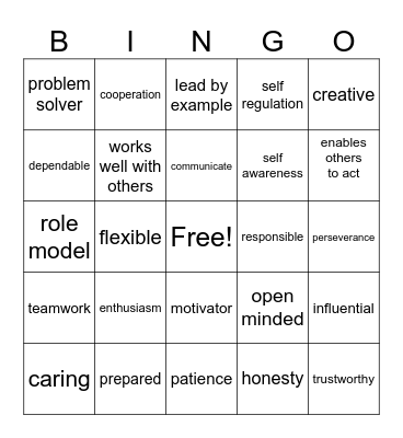 Leadership Bingo Card