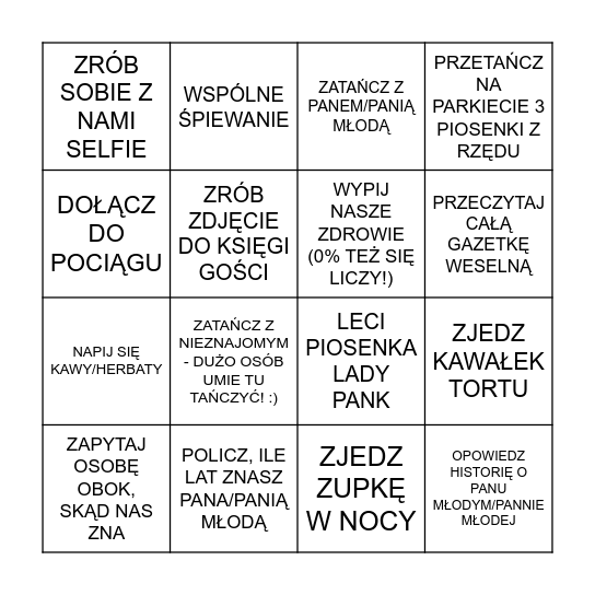 Wesele Marta i Hubert Bingo Card