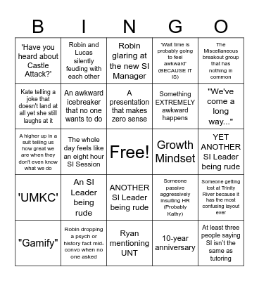 SI Lingo Bingo Card