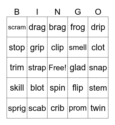 Skill 3 Bingo Card