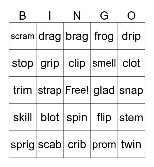 Skill 3 Bingo Card