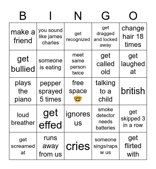 NEIGHBORS BINGO Card