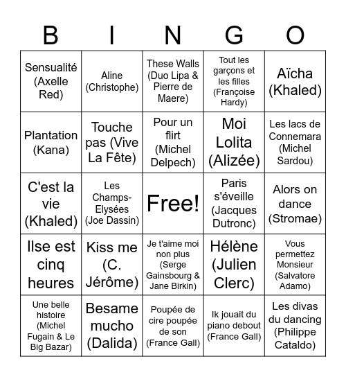 Bingo Soiree Bingo Card