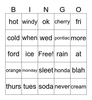try Bingo Card