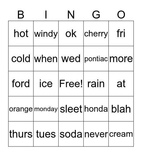 try Bingo Card