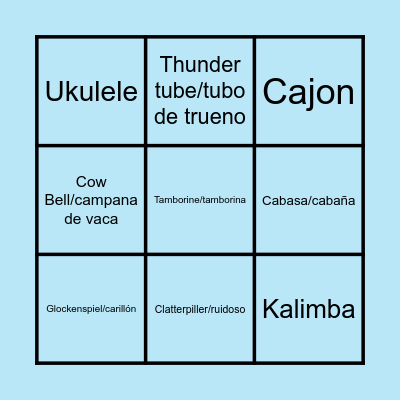 NAME THAT INSTRUMENT! Bingo Card