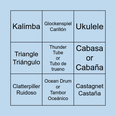 NAME THAT INSTRUMENT! Bingo Card