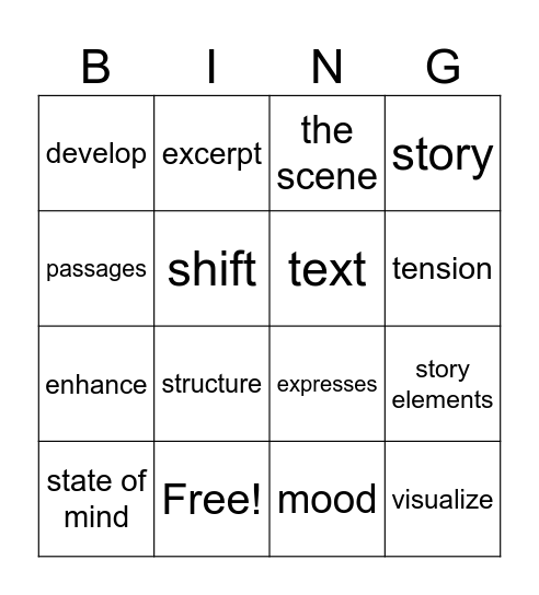 ELA Terminology 2 Bingo Card