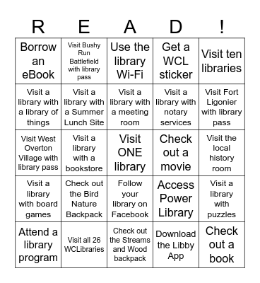 Westmoreland County Libraries have that! Bingo Card