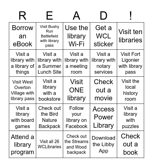 Westmoreland County Libraries have that! Bingo Card