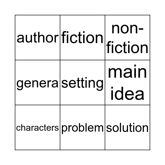 Elements of Literature 1 Bingo Card