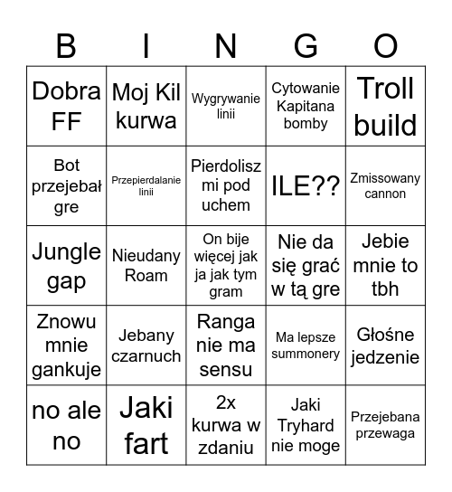 Szebe bingo Card