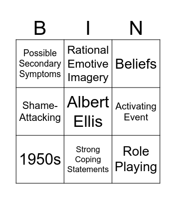 REBT Bingo! Bingo Card