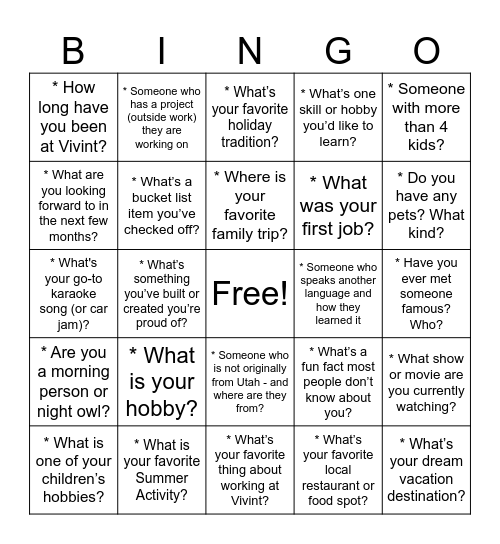 Bingo Card