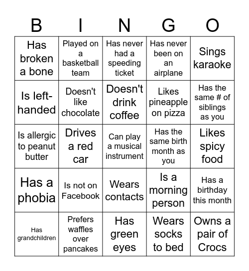 Coworker BINGO Card