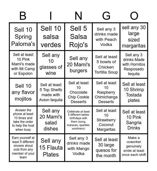 Mami's May Server Bingo Card