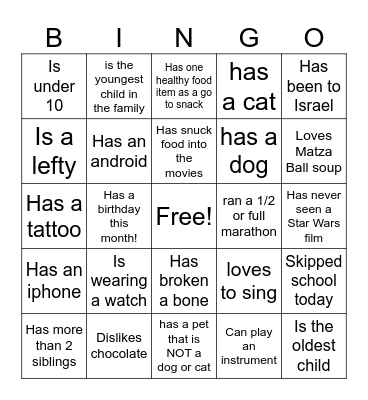 Ice-Ice Breaker! Bingo Card