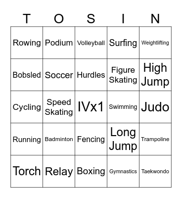 TJ's IV x 1 Bingo Card