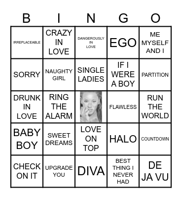 ALL ABOUT BEYONCE Bingo Card