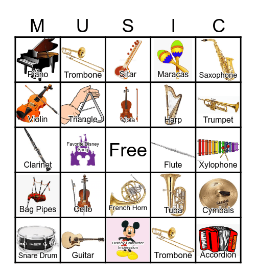 Musical Bingo! Bingo Card