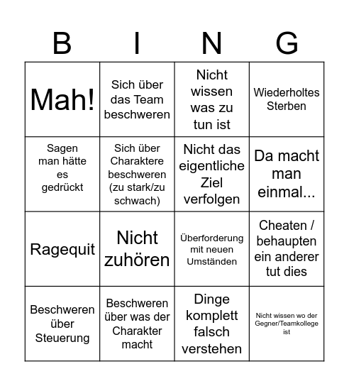 Marvin Bingo Card