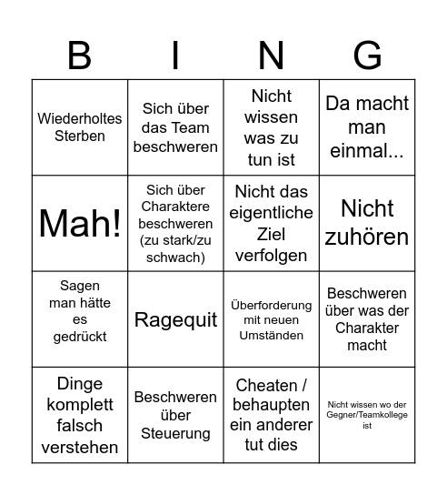 Marvin Bingo Card