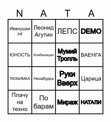 HAPPY BIRTHDAY Bingo Card