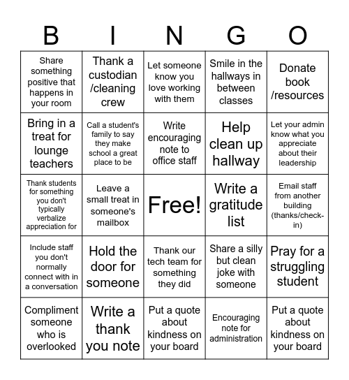 Book Study BINGO Card