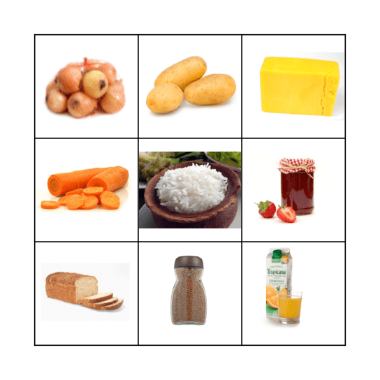 Food Bingo Card