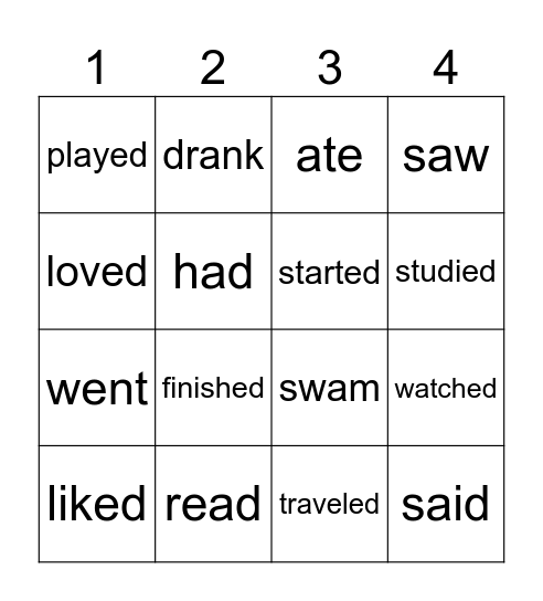 BINGO TEENS 4! Bingo Card
