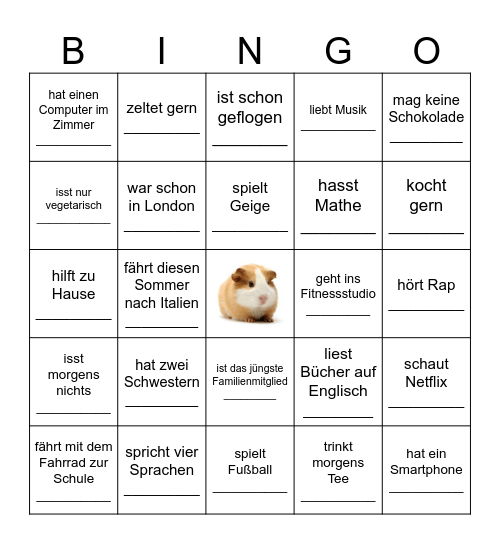 Salut ! Hallo ! Bingo Card