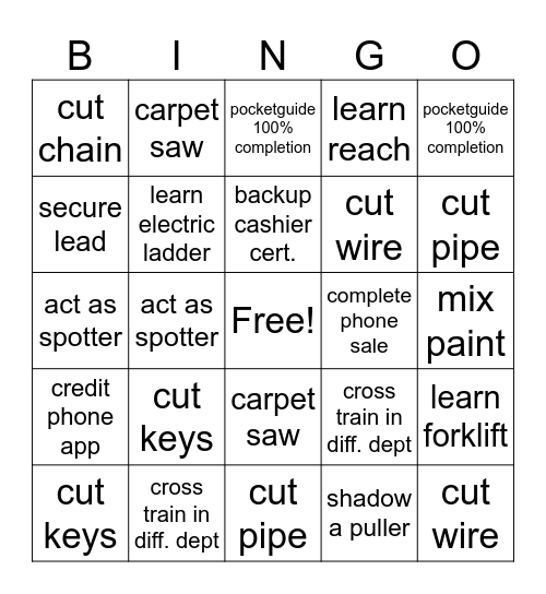 Development BINGO Card