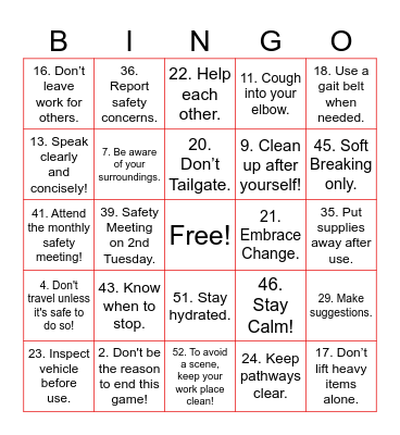 Sherwood #10 Bingo Card