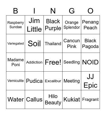 DFWPG Bingo Card