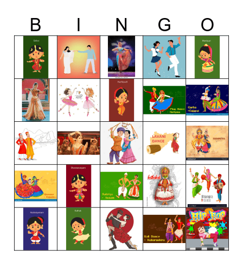 Dances of India Bingo Card