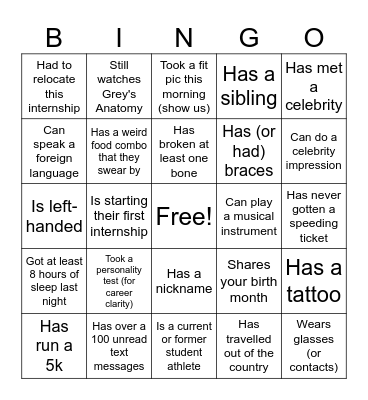 Find Someone Who... Bingo Card
